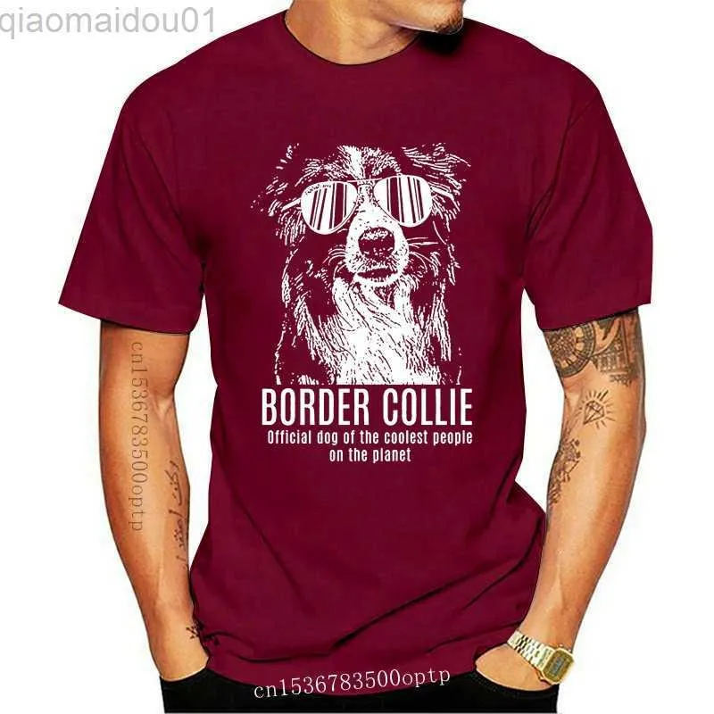 Herren T-Shirts Neue Sommer Baumwolle T-shirt Mode Border Collie Offizielle Hund Kurze O Hals Kompression T Shirts Für Männer l230713