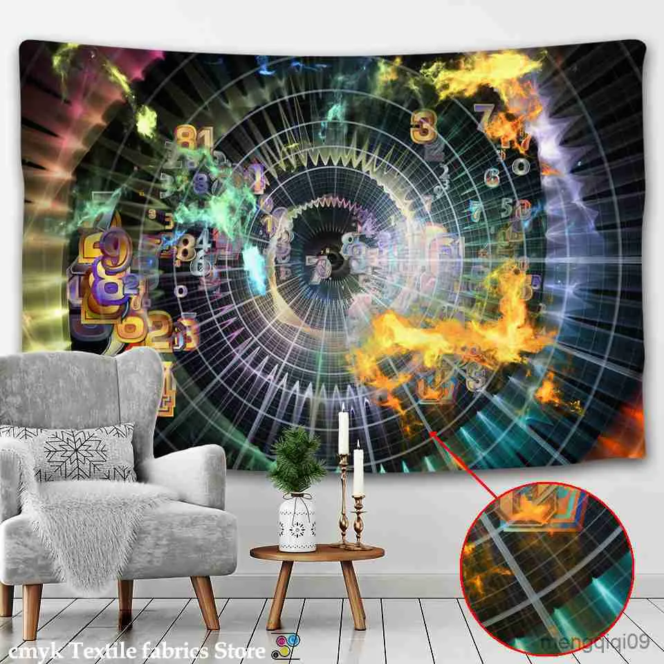 Tapestries Dome Cameras Psychedelic Tapestry Constellation Pattern Yoga Science Fiction Tapestry Carpet Hippie Home Decor Wall Tapestry Blanket Galaxy R230714