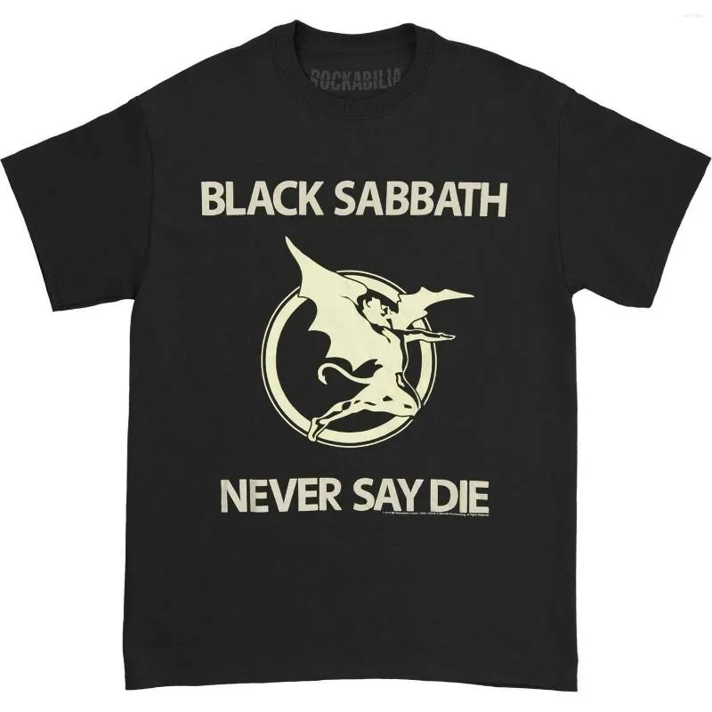 T-shirts pour hommes Chemise noire Sabbath Never Say Die Medium