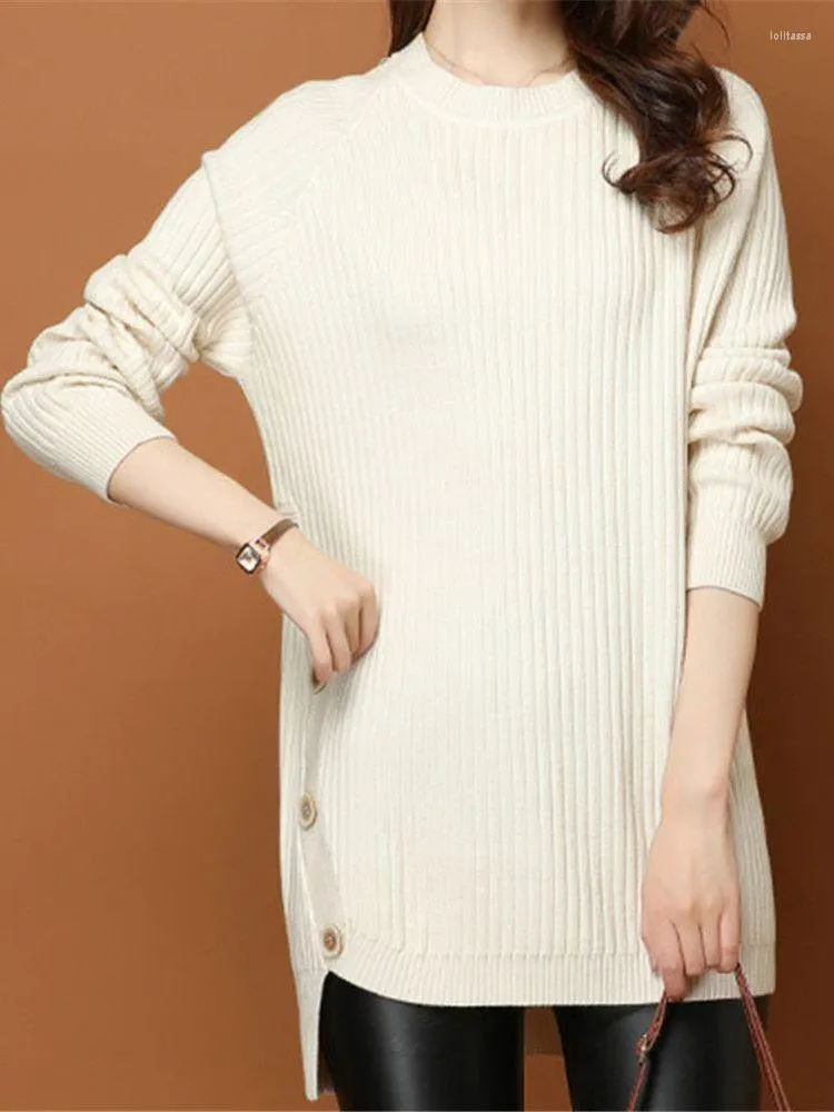 女性のセーター韓国ファッショントレンドセータートップレディスタイルプルオーバーニットウェアルーズソリッドカラーオールマッチベーシックトップス