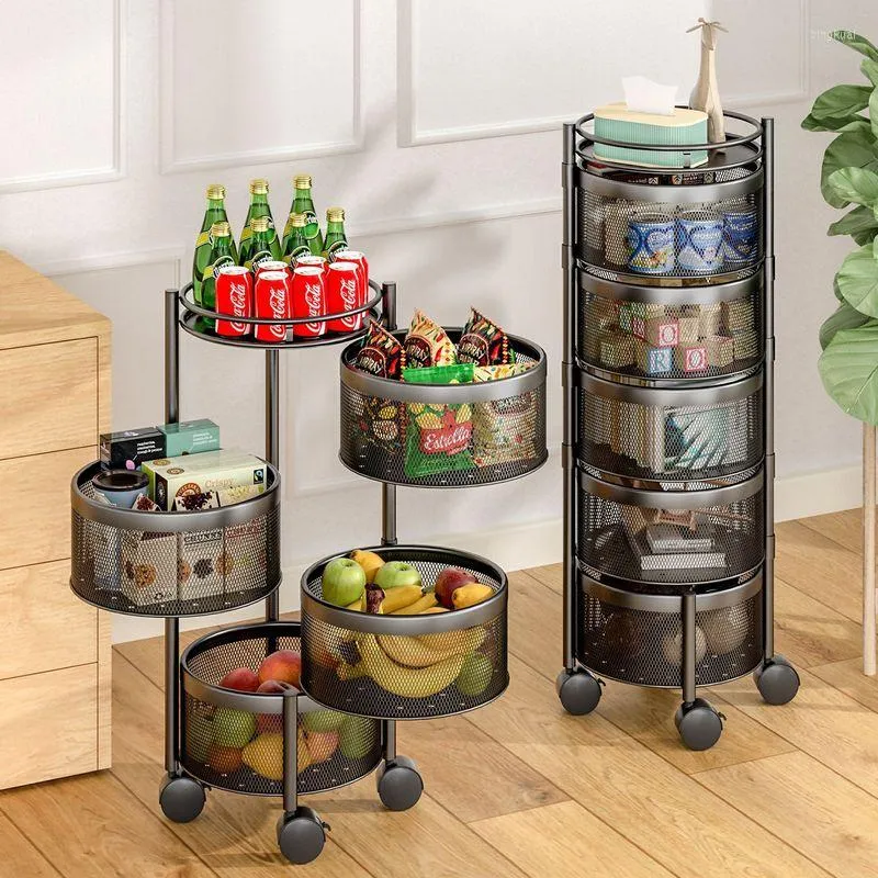 Organizador Frutas Y Verduras Para Cocina de 3 Niveles Con Ruedas Cafe