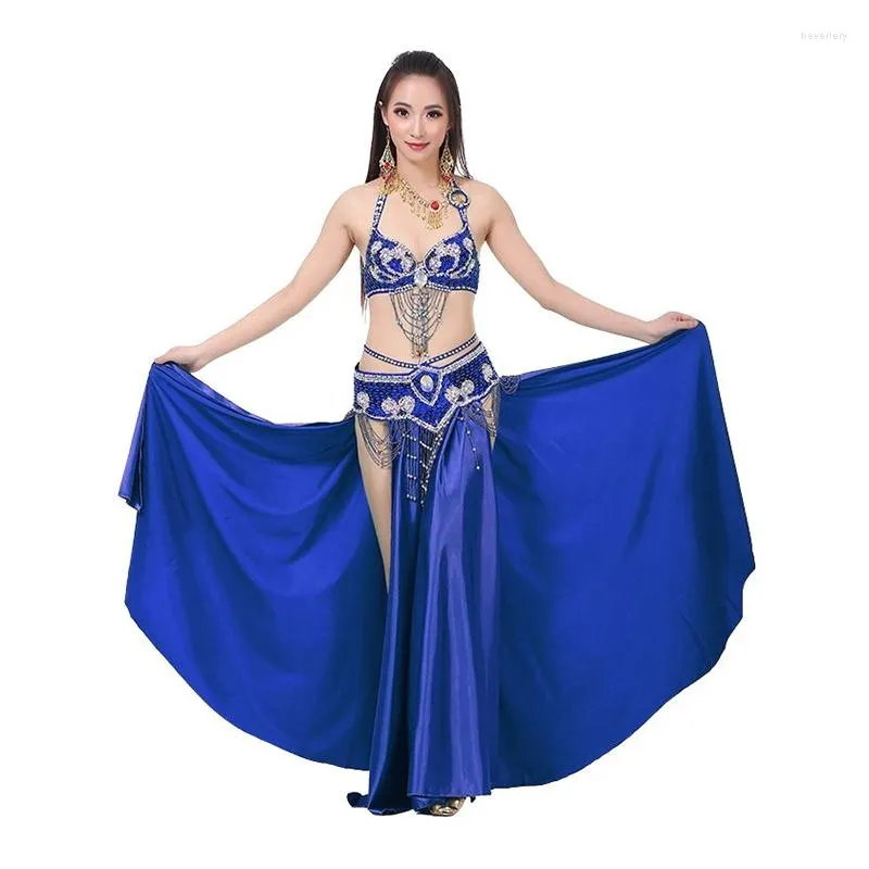 Nouveau style costumes de danse du ventre femmes 3 pièces soutien-gorge et  manches et jupes