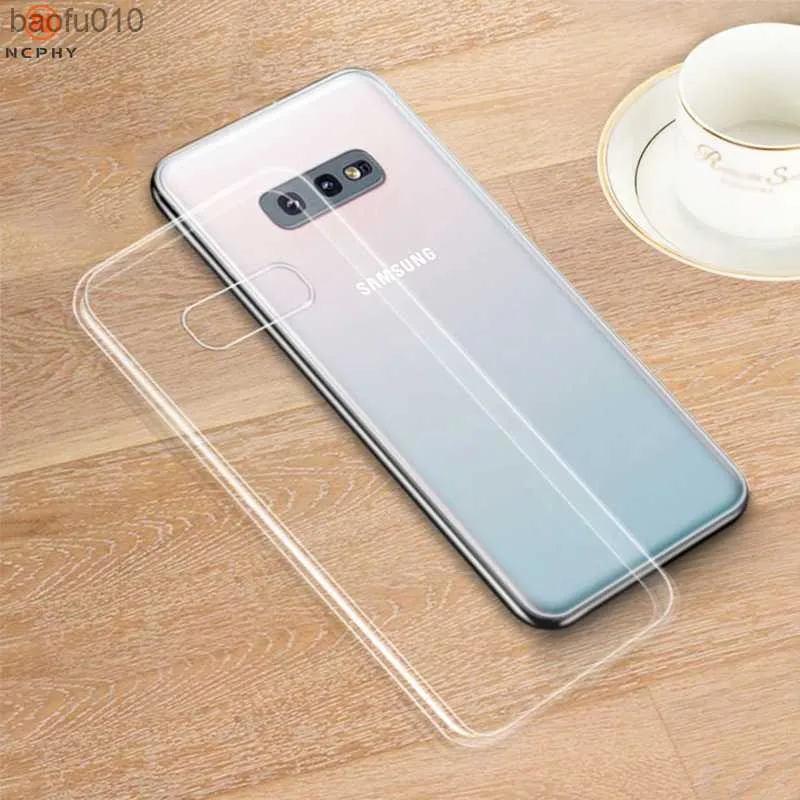 Capa macia de silicone transparente para Samsung Galaxy S5 S6 S7 Edge S8 S9 S10 Lite S20 Plus Ultra E Note 5 8 9 10 M10 M20 Capa traseira do telefone L230619