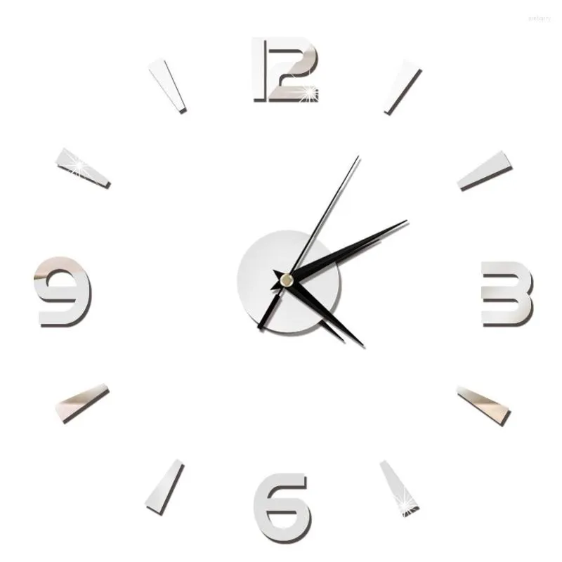 Wall Clocks 2D Frameless Clock Mirror Sticker Fashion Living Room Quartz Watch DIY Home Decoration Horloge Reloj De Pared