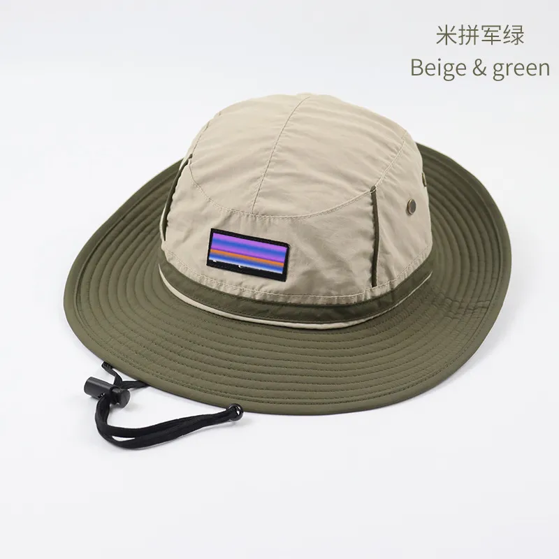 Factory spot wholesale new quick-drying drawstring fisherman hat thin pot hat female men's outdoor waterproof fishing in summer.