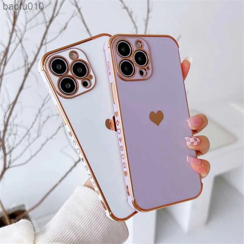 Love Heart Art Art Altraptated Phone Case для iPhone 11 12 13 Pro Max 12 13 Mini x XR XS 7 8 плюс SE 2020 Shock -Resean Girl Bumper L230619