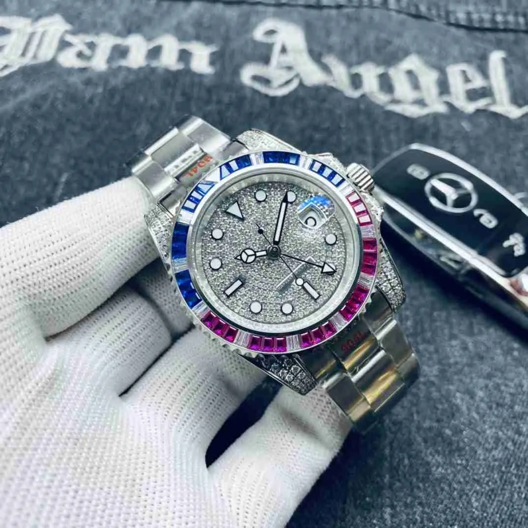 5A Men Automatyczny ruch mechaniczny GMT zegarki Deluxe Czarny niebieski ceramiczny szafirowy tarcza jubileuszowa bransoletka zegarek relojes de lujo para hombre