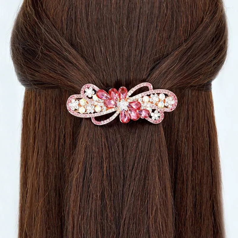 Hair Clips Rhinestone Flower Spring Clip Crystal Temperament Headdress Europe And The United States Ornaments Wholesale