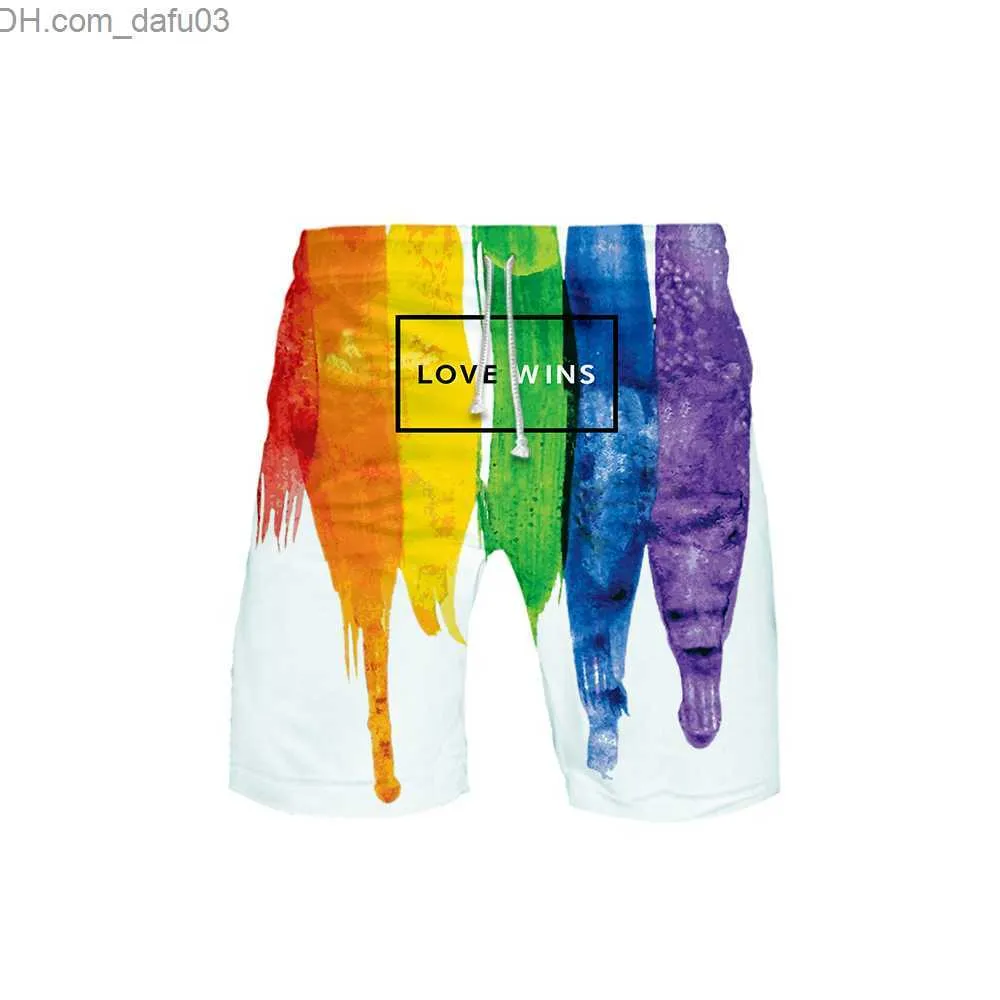 Шорты для мужчин Summer Summer Simpling Lgbt Beach Shorts Мужские шорты Негабаритные высококачественные мужские 3-й однополые храмы Z230714