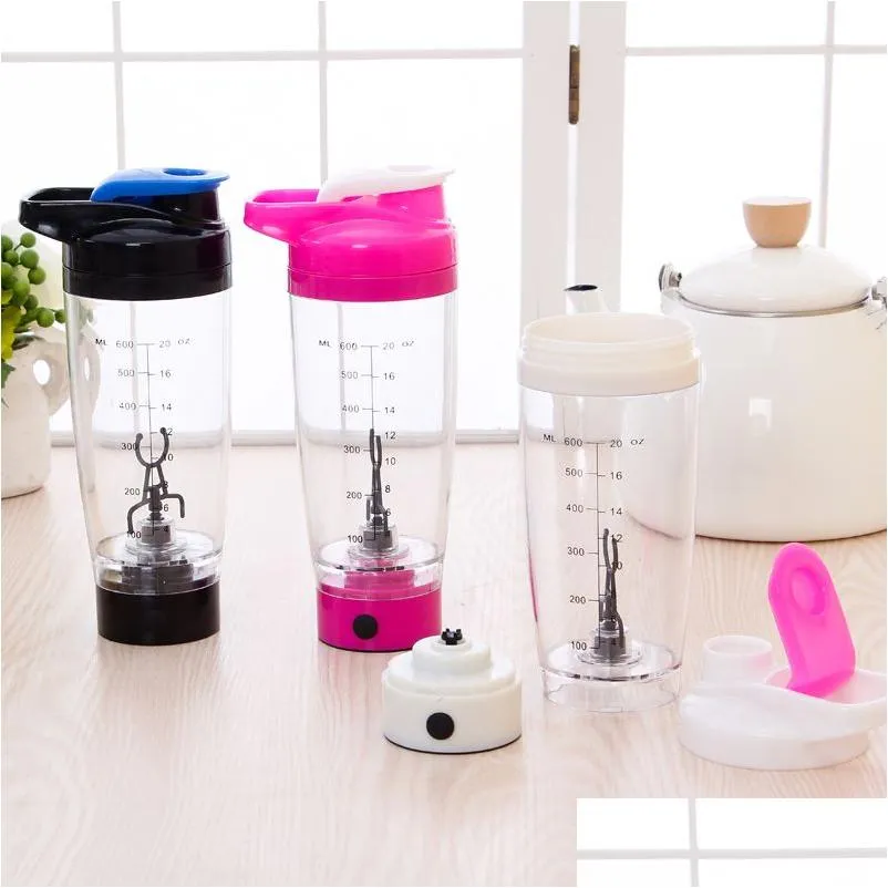 Garrafas de água Electric Mation Protein Shaker Blender Bpa Plastic Bottle Matic Movement Café Leite Smart Mixer Drinkware Dbc Drop De Dhhqq