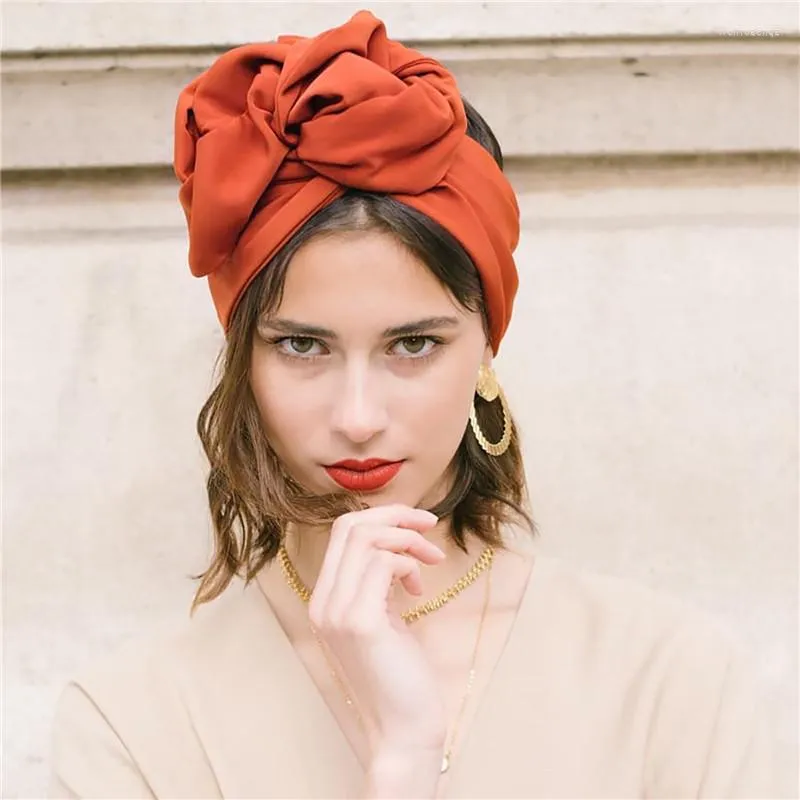 Scarves French Vintage Turban Hat Fashion Female Bandana Headband Women's  Hair Cover Cap Ladies Head Wraps Muslim Headscarf Bonnet