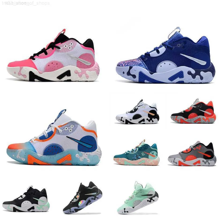 ₩99,113에서 여성 PG 6 VI Paul Basketball Shoes PG6 6S 화이트 핑크 플로럴 블루