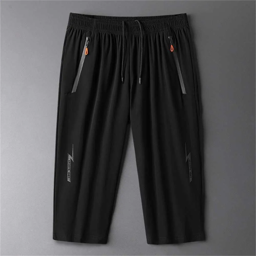 Snabbtorkning av casual byxor för män sommaris silk elastiska lätta shorts luftkonditionering sport lös menlqeq