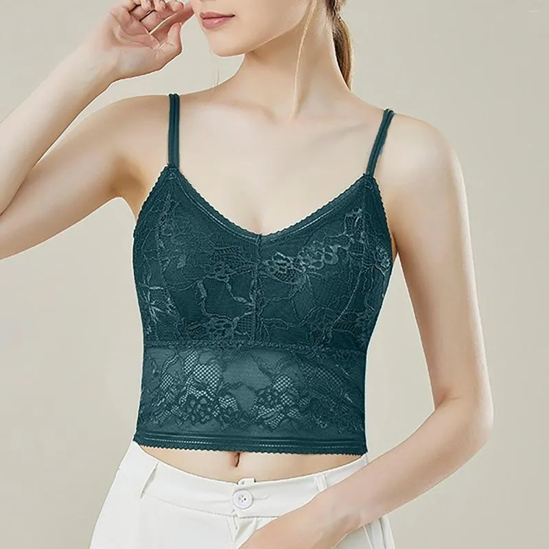 Camisoles Tanks Frau Schmeichelhaft Tube Top Sonnenblumen Spitze Sexy Stil Ringlos Lohas Time BH Leibchen