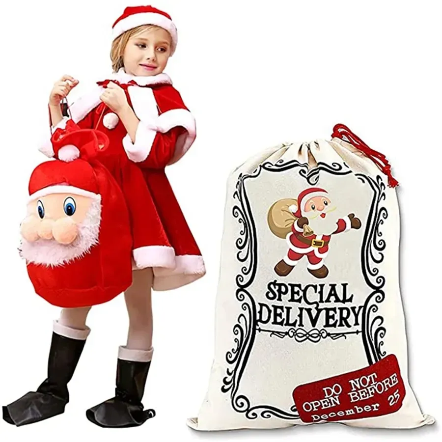 Sublimacja puste worki Świętego Mikołaja dekoracje świąteczne DIY Personizowane świąteczne torby na prezenty Pocket Heat Transfer 50x70cm hurt 0714