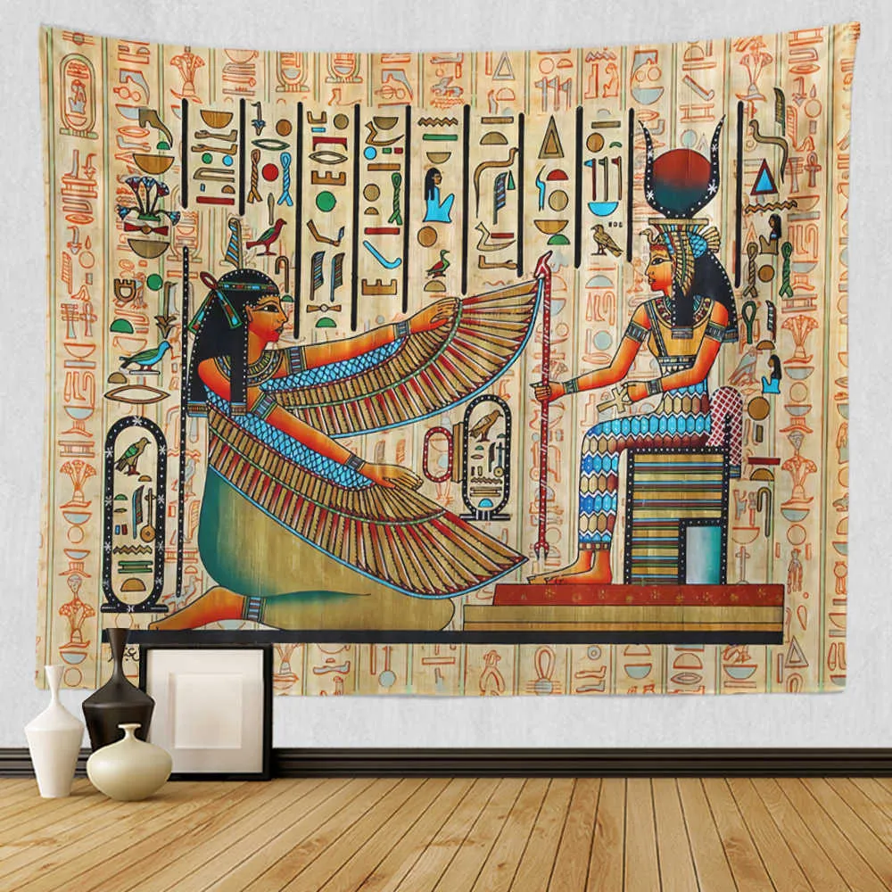 Tapisserier Tapestry Wall Hanging Tapestry Hippie Ancient Egypt Mural Bohemian Art Room Decoration Bedroom tygfilt