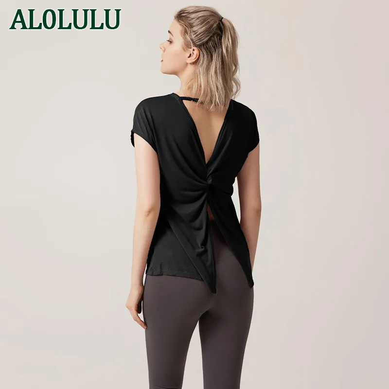 Al0lulu Yoga Cloths Women's Loose Grading Sports Short Sleeve Top Litness Smock