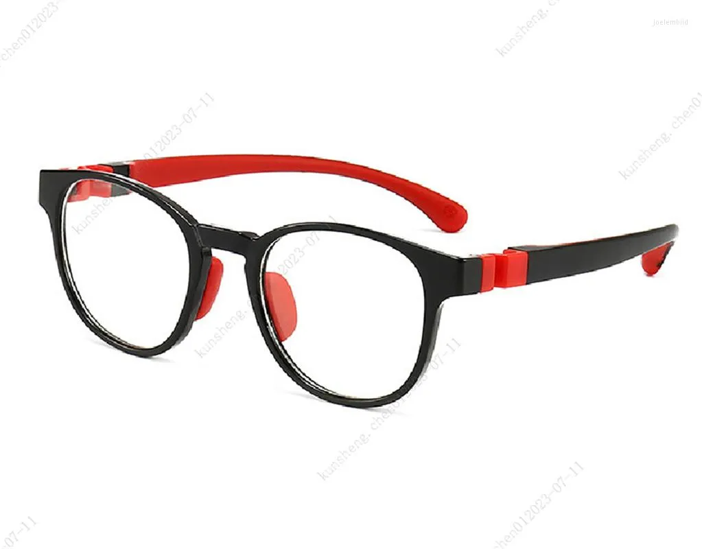 Solglasögon flexibel TR90 barnglasögonramar för pojkar flicka runda anti blå ljus ögonglasögon barn skådespel 0 diopter optisk recept