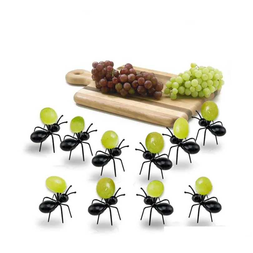 Forks Ant Tooticks Fruit Deserser Fork 12pcs/partie wielokrotnego użytku dla zwierząt na przekąskę do ciasta kuchnia przyjęcie urodzin