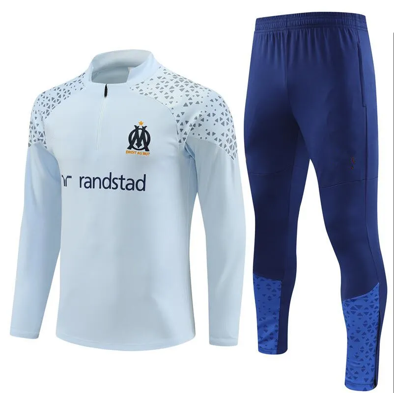 22 23 Marseilles Men Tracksuit Soccer Jacket Sets Survetement 22