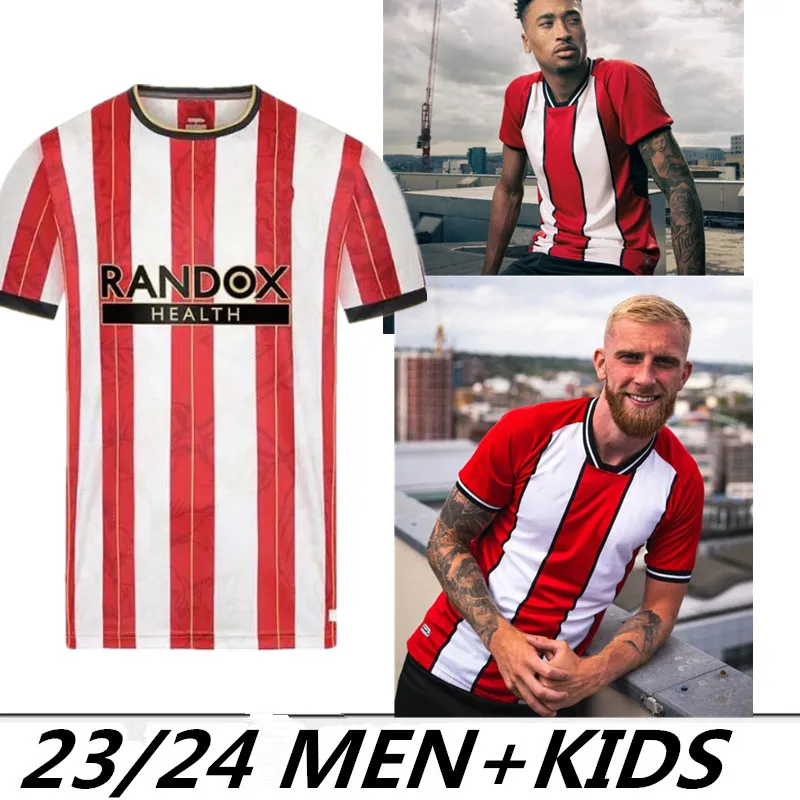 2023 SHEFFIELD Home Promotion Atlas Soccer Jersey Featuring Sander Berge, John Egan, Rhian