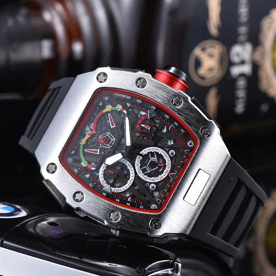 Самые продаваемые мужские часы с красочным резиновым ремешками Quartz Движение субдии