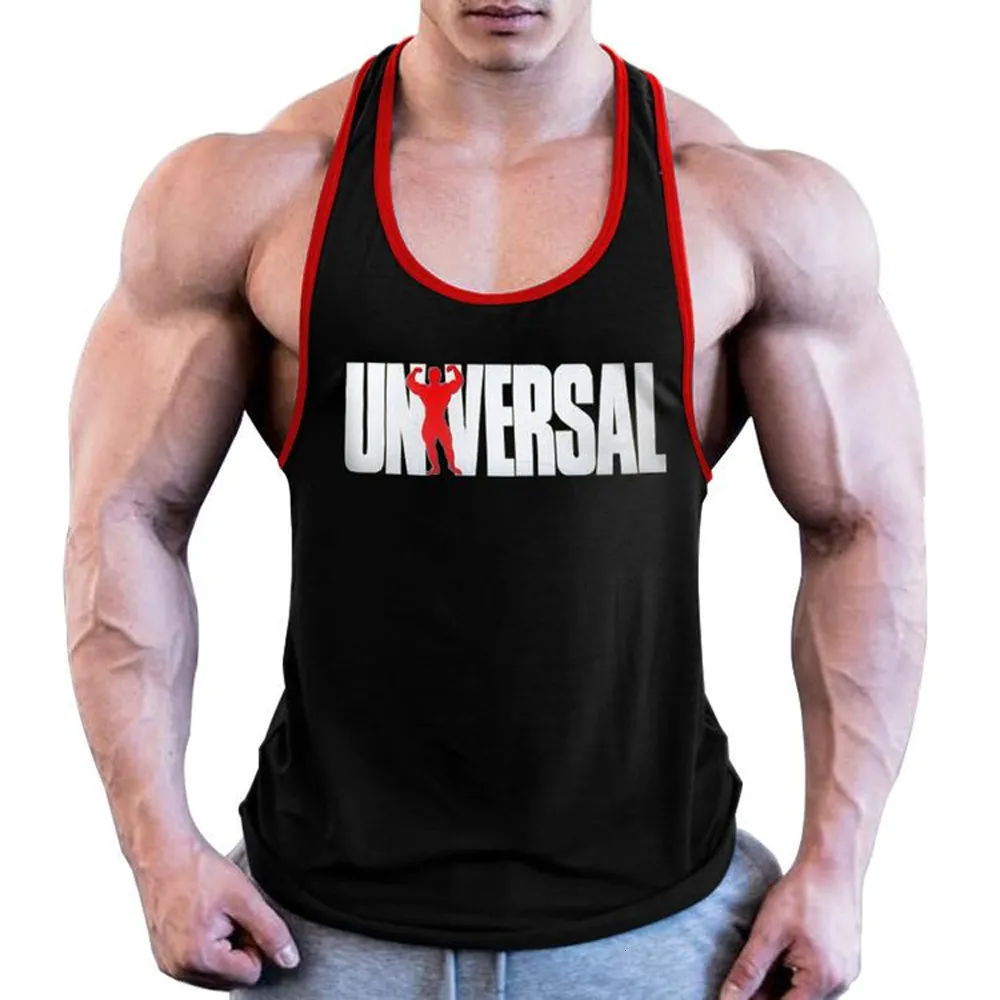 Men's Tank Tops Fitness Muscle Men 100 Cotton Sweatabsorbent Thin Shoulder Straps Global Printing Tough Guy Vest Sports Training 230713