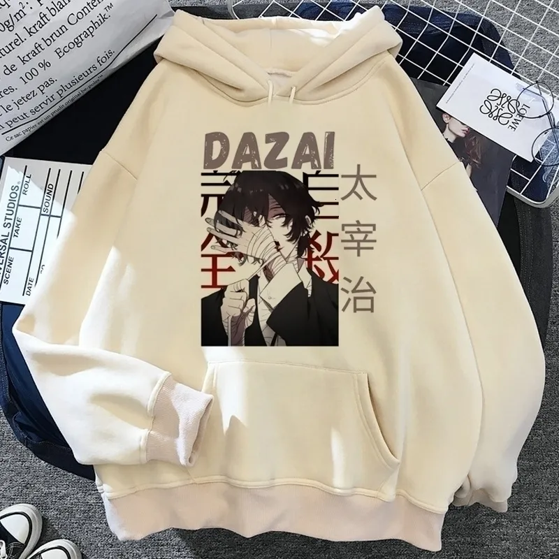 Moletons masculinos com capuz bungou cães vadios com capuz harajuku Ulzzang anime hip hop feminino pulôver com capuz streetwear 230713