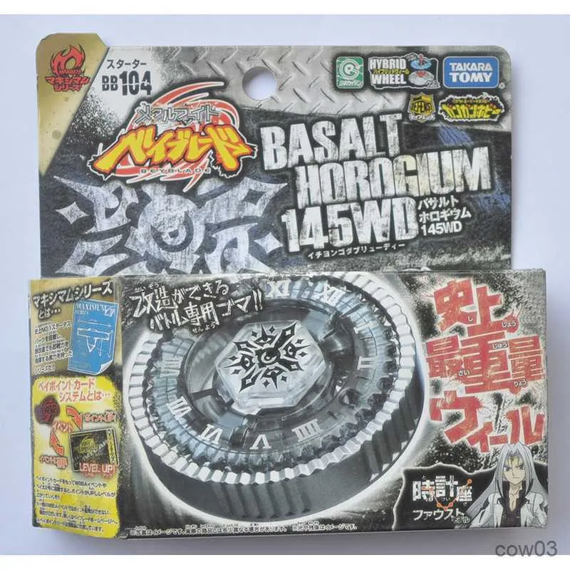 4d Beyblades Takara Tomy Beyblade Metal Battle Fusion Top BB104 Basalt Horogium 145WD 4D med lätt launcher R230714