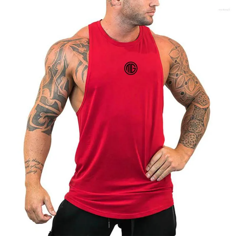 Regatas masculinas Camiseta de treino folgada de algodão Esportes Fitness Basquete Colete sem mangas