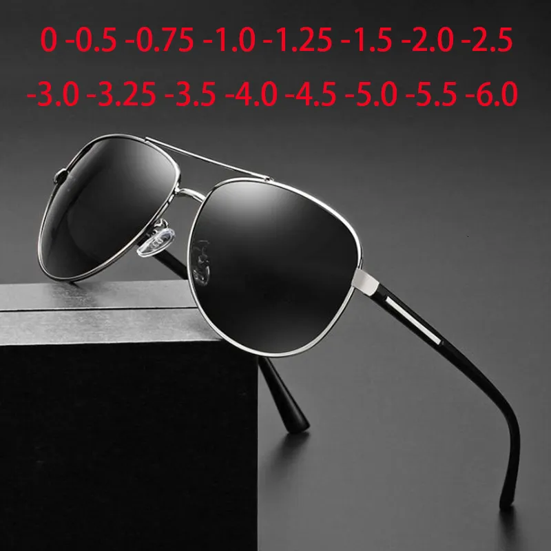 Sunglasses Men's Driving Prescription Lenses Sunglasses Polarized Cat Eyes Anti- Short-sight Sun Glasses For Male 0 -0.5 -0.75 To -6.0 230713