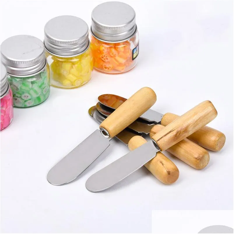 Cake Tools 10Cm RVS Spata Boter Crème Schraper Met Houten Handvat Kaasmes Keuken Tool Bakken Gadget Kerstcadeau Dhos1