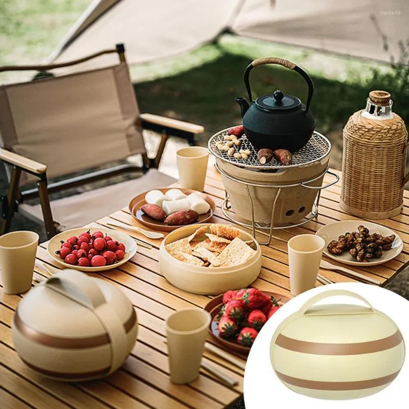 Portable Camping Dinnerware Set Lightweight Travel Utensils, Reusable  Spoon, Bowl, Plate, Chopsticks Kit, Solid Color, Easy Carry for Outdoors