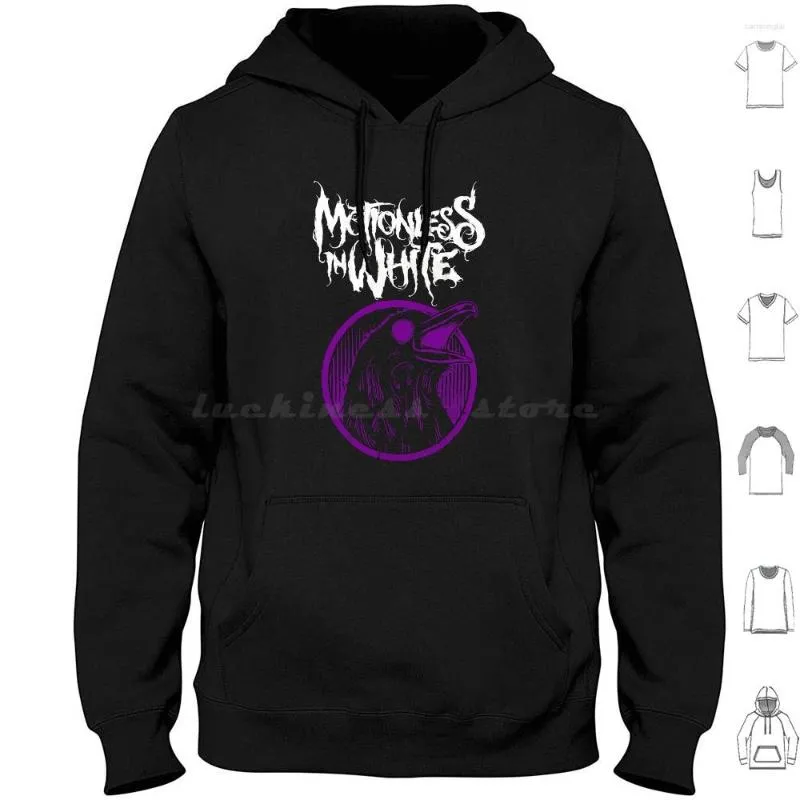 Felpe con cappuccio da uomo M.i.w-White Purple-Motionless In White- Trending #1 Manica lunga Motionless White Picked