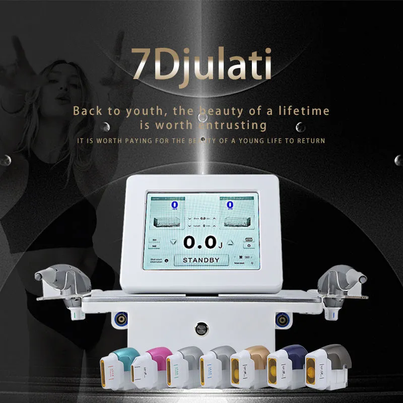 Professionell skrivbord 7D Högfokuserad ultraljud Anti-aging Winkle Removal Ansikt Lyftande hud åtdragning Kroppsformning av bantningsmaskin