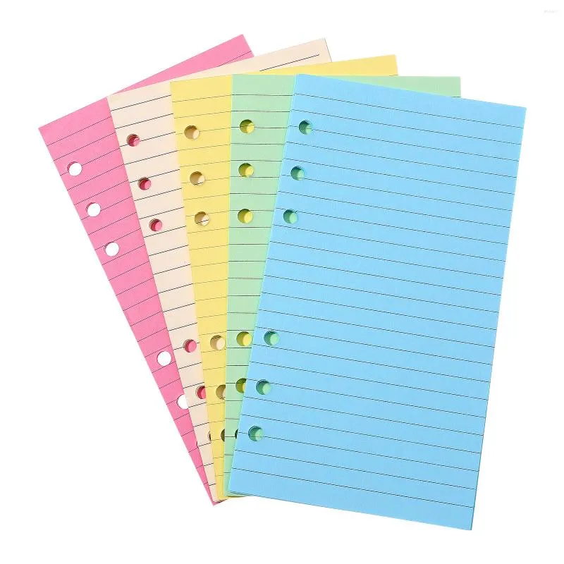 Present Wrap-fodrad Journal Notebook Lining Paper 6-Hole Inserts Colorful Loose Leaf Refill påfyllning