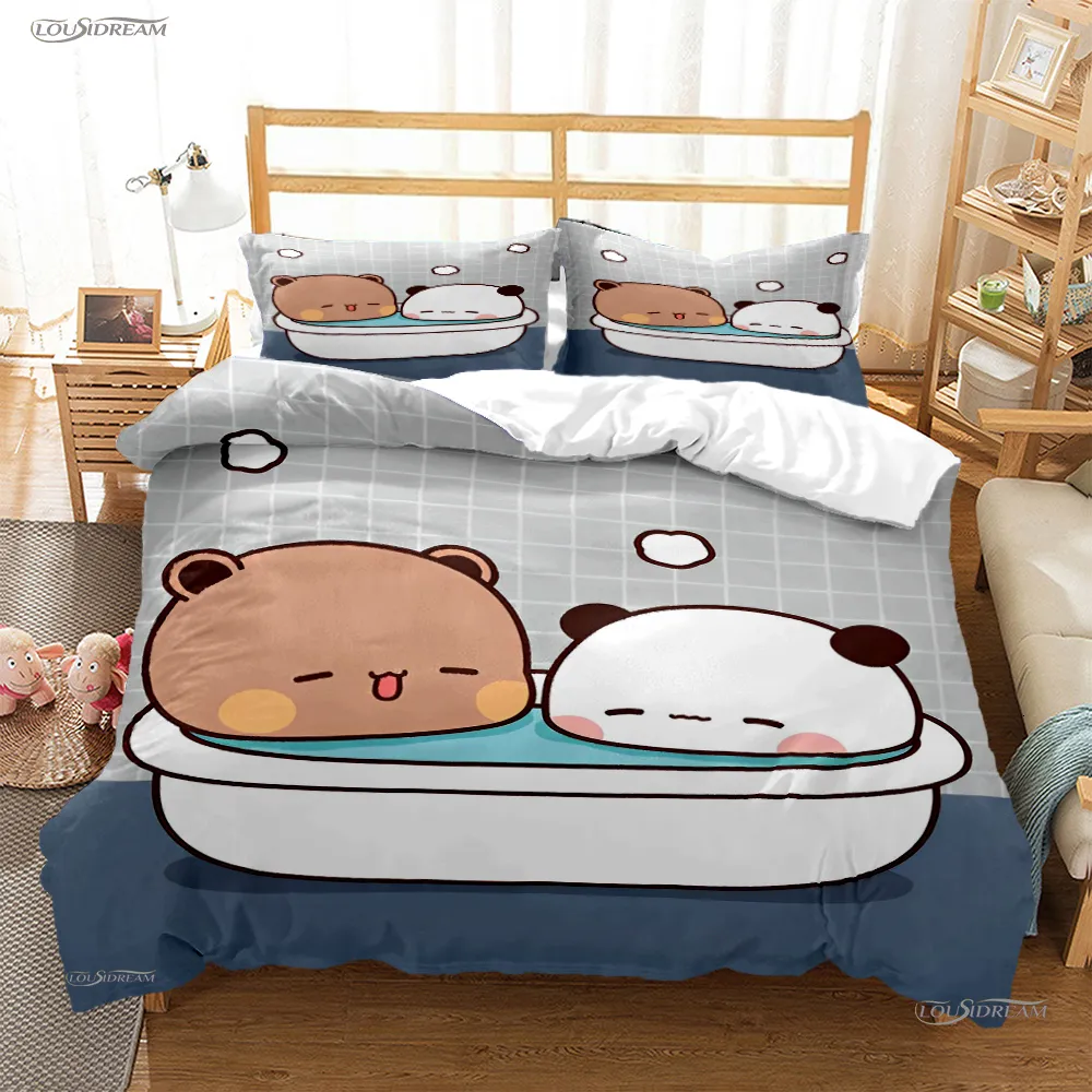 Bedding sets Bubu Dudu Cartoon Bear Panda Duvet cover Cute kawaii Bedding Set Soft Duvet Cover and Pillowcase Sheet Pair Queen King Children 230715