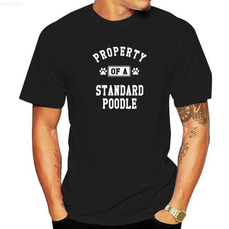 Men's T-Shirts Property Of Standard Poodle Funny Poodle Lover Shirt Gift Tops Tees Cheap Gothic Cotton Men T Shirt Print L230715