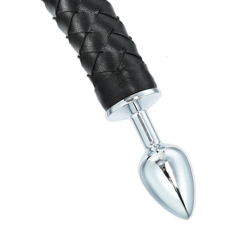 Adult Toys Metal Anal Plug Tail Black Leather Bdsm Whip Butt Gay Toy Butt for Women Sex For Couple Games 23071_voghion.com