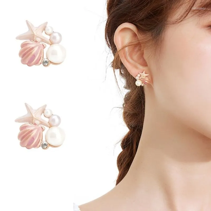 Boucles d'oreilles à tige 1 paire Starfish Studs Ear Fashion Jewelry