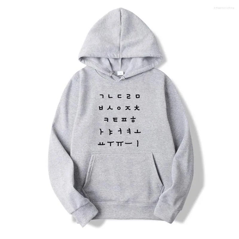 Herrtröjor koreanska hangul alfabet bokstäver tryck hoodie kvinnor mode hooded tröja kvinna tröjor för kpop och kdrama fans