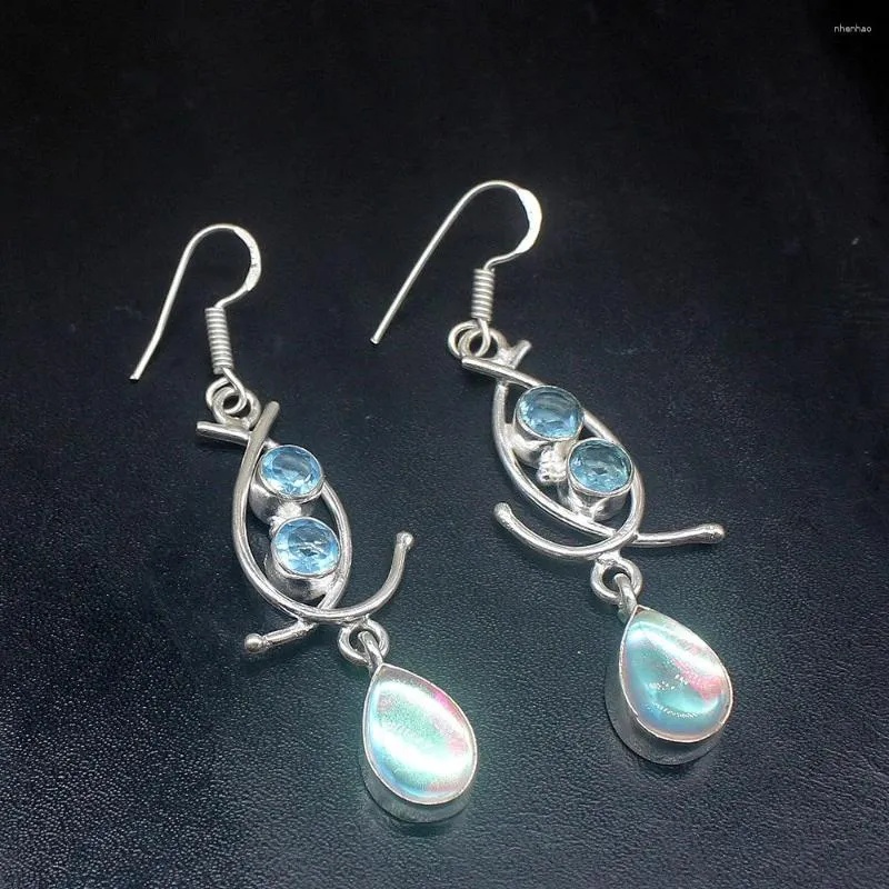 Dangle Earrings Gemstonefactory Big Promotion Unique 925 Silver Charm Colorful Topaz Shiny Women Ladies Gifts Drop 20232320