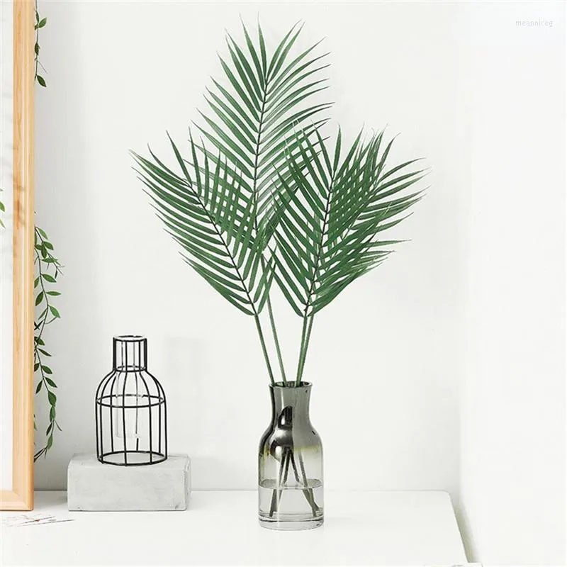 Decorative Flowers 1pc Palm Leaves Artificial Plant Kit Fake Jungle Party Decorations For Greenery Hawaiian Luau Supplies