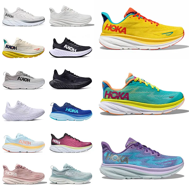 2023 Hoka Bondi 8 Clifton 8 Buty do biegania Mężczyźni Designer Hokas OG One Carbon X2 Cloud Kawana 9 Low Top Chesh Luksuse Bellwether Blue Sneakers Męskie trenerzy