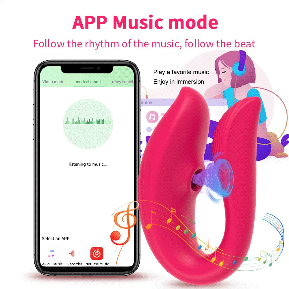 Vibrators Clit Sucking Vibrator Bluetooth Wearable Dildo Blowjob Clitoris Sucker Stimulator Female Masturbatio_voghion.com