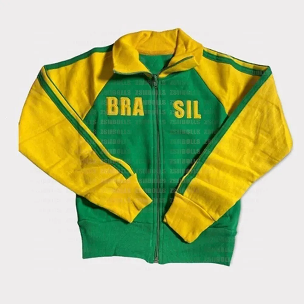 Herrtröjor tröjor blixtlås hoodie vintage skräp gotisk jacka y2k estetik retro femstjärniga brasilianska gröna tröja brev broderier 2023 230715