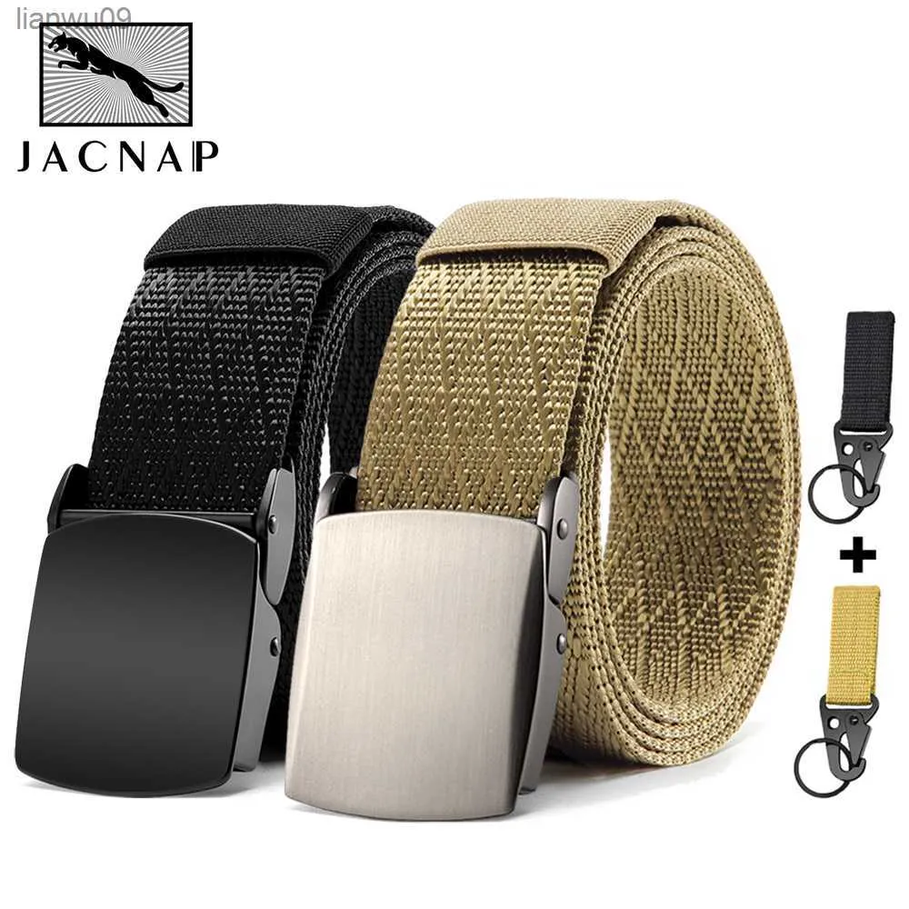 JACNAIP Cinto militar tático masculino preto treinamento ao ar livre combate náilon exército fivela de metal cintos para homens 125 cm L230704