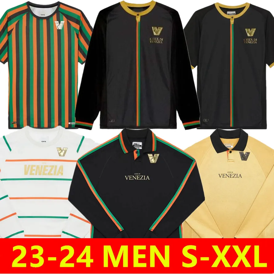 22 23 24 Venezia FC Soccer Jerseys Accueil Troisième 10# ARAMU 11# FORTE Venise 2023 2024 BUSIO 27# Chemises de football 3ème Kit Adulte Uniformes