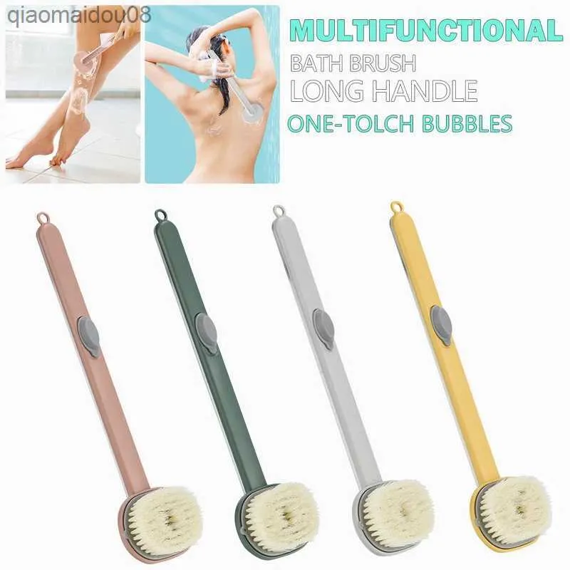 Long manche liquide bain brosse salle de bain corps brosses dos corps bain douche éponge exfoliant gommage masseur outils de nettoyage de la peau L230704