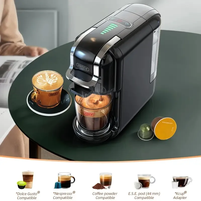 Hibrew Multiple Capsule Coffee Machine, Hot/Cold Dolce Gusto Milk Nespresso Capsule Ese Pod Ground Coffee Cafeteria 19Bar 5 In 1